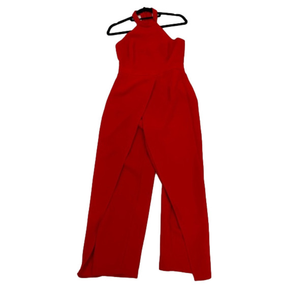 BCBGENERATION red halter style T back wide leg jumpsuit size 4 EUC - Picture 1 of 12